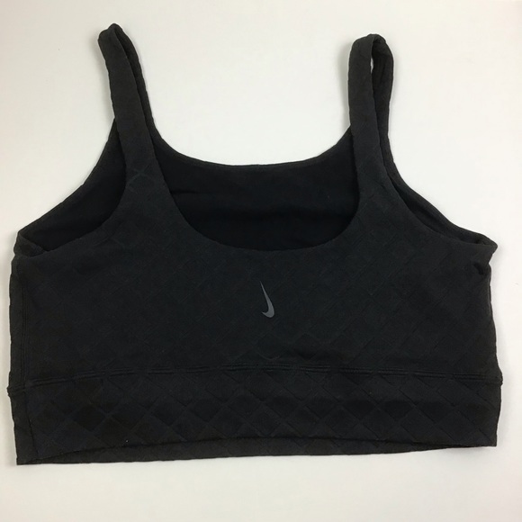 Nike Black Yoga Luxe Women's Cropped Jacquard Tank Bra Medium - Picture 6 of 10